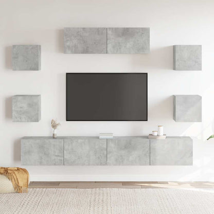 vidaXL Meuble TV 7 pcs Bois d'ingénierie Gris béton
