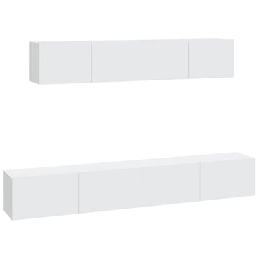 vidaXL Ensemble de 4 meubles TV Blanc Bois d'ingénierie