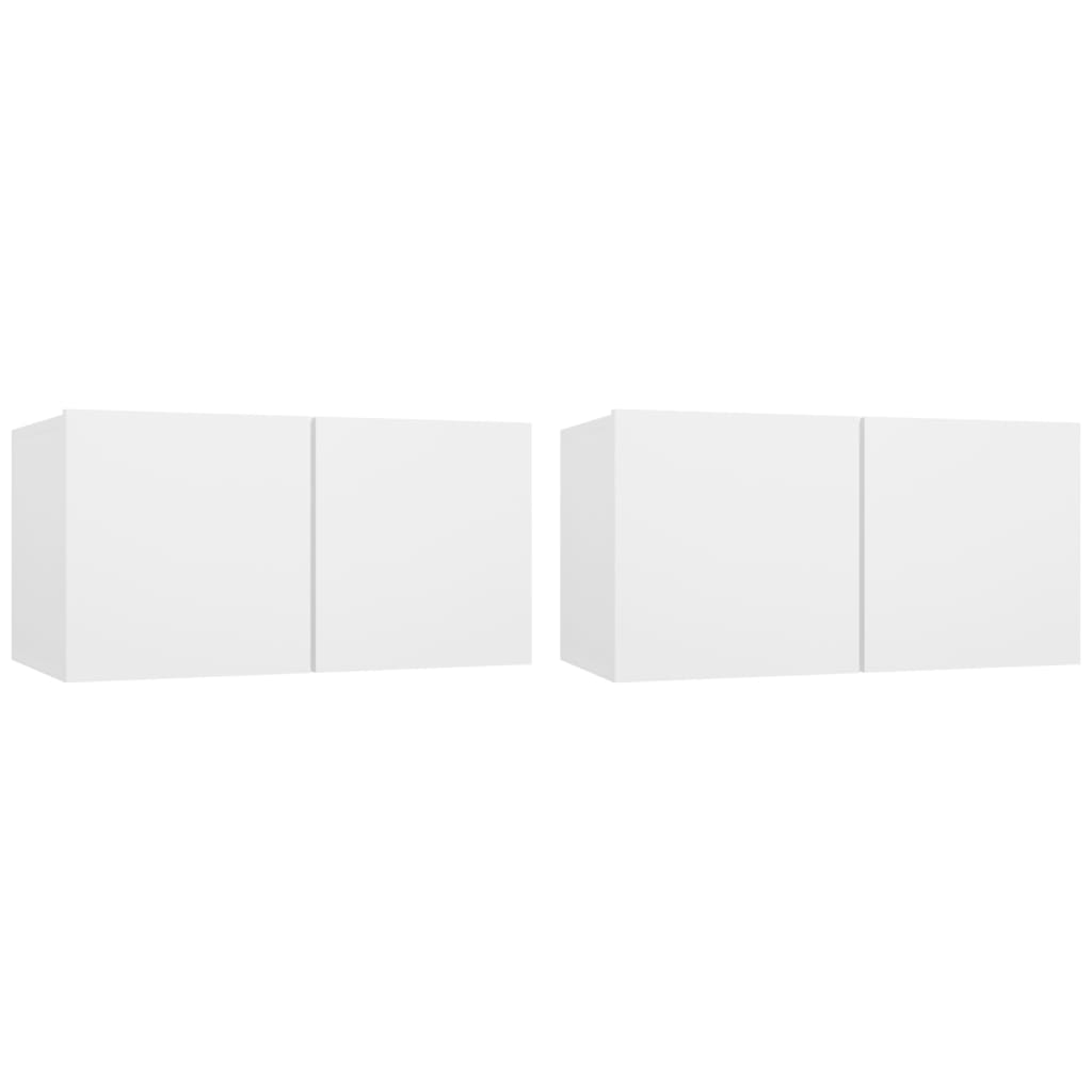 vidaXL Ensemble de 4 meubles TV Blanc Bois d'ingénierie