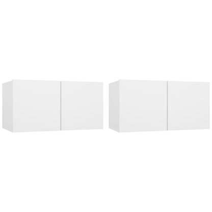 vidaXL Ensemble de 4 meubles TV Blanc Bois d'ingénierie