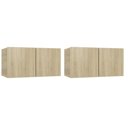 vidaXL Meuble TV 4 pcs Aggloméré Chêne Sonoma