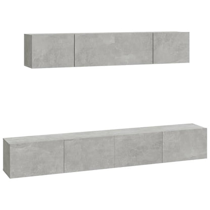 vidaXL Meuble TV 4 pcs Gris béton Aggloméré