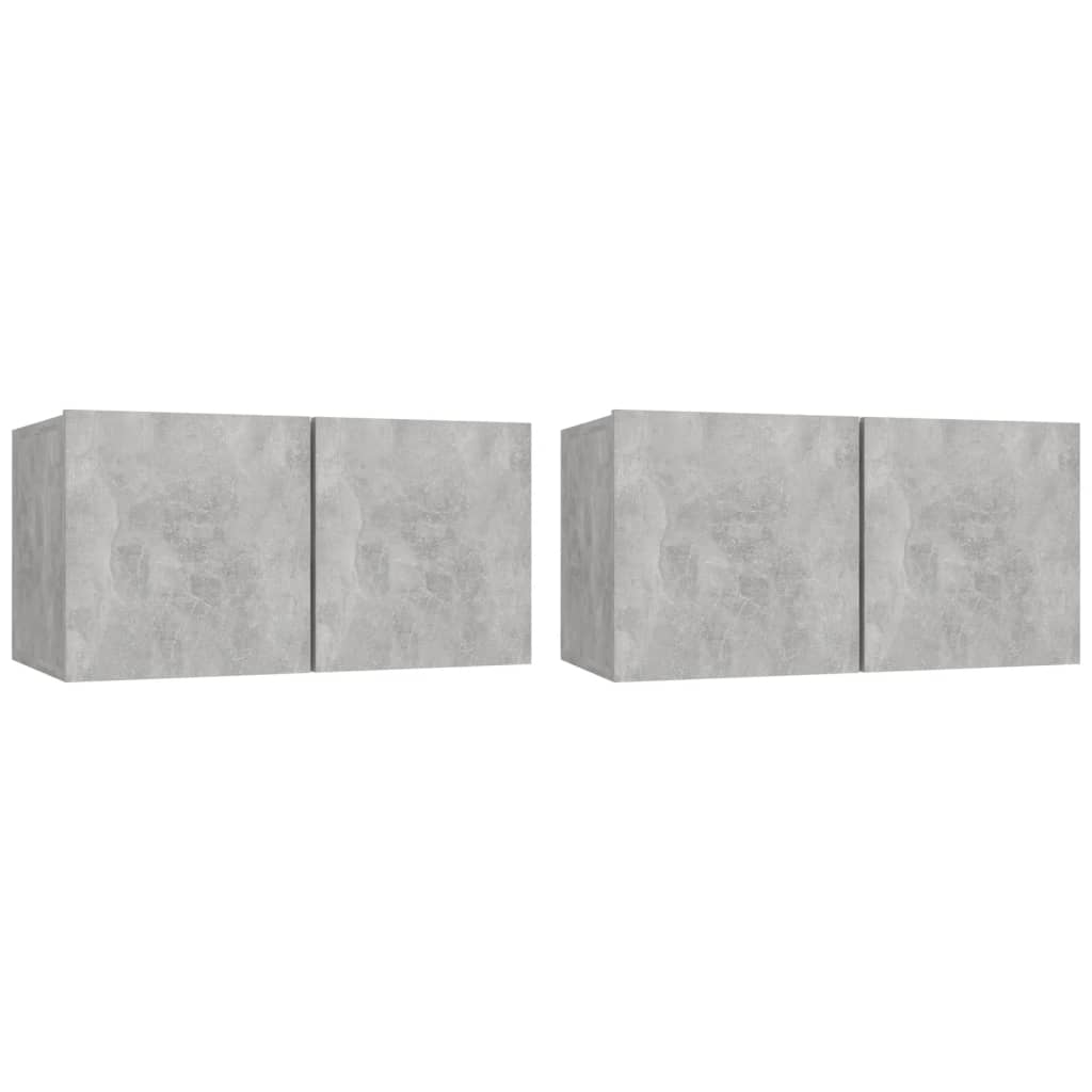 vidaXL Meuble TV 4 pcs Gris béton Aggloméré