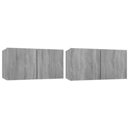 vidaXL Meuble TV, 4 pcs, Gris sonoma, Bois d'ingénierie
