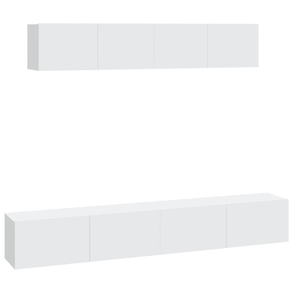 vidaXL Ensemble de 4 meubles TV Blanc Bois d'ingénierie