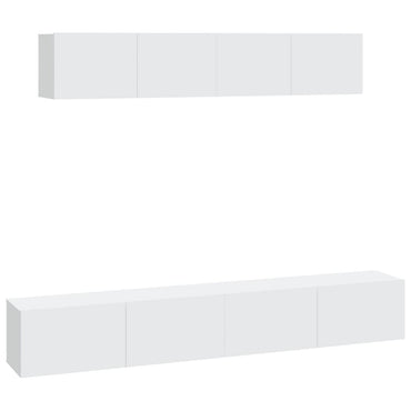 vidaXL Ensemble de 4 meubles TV Blanc Bois d'ingénierie