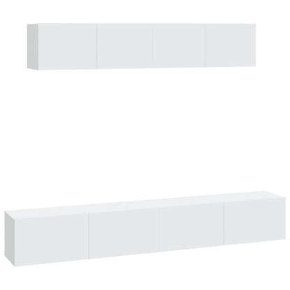 vidaXL Ensemble de 4 meubles TV Blanc Bois d'ingénierie