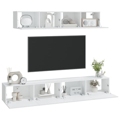 vidaXL Ensemble de 4 meubles TV Blanc Bois d'ingénierie