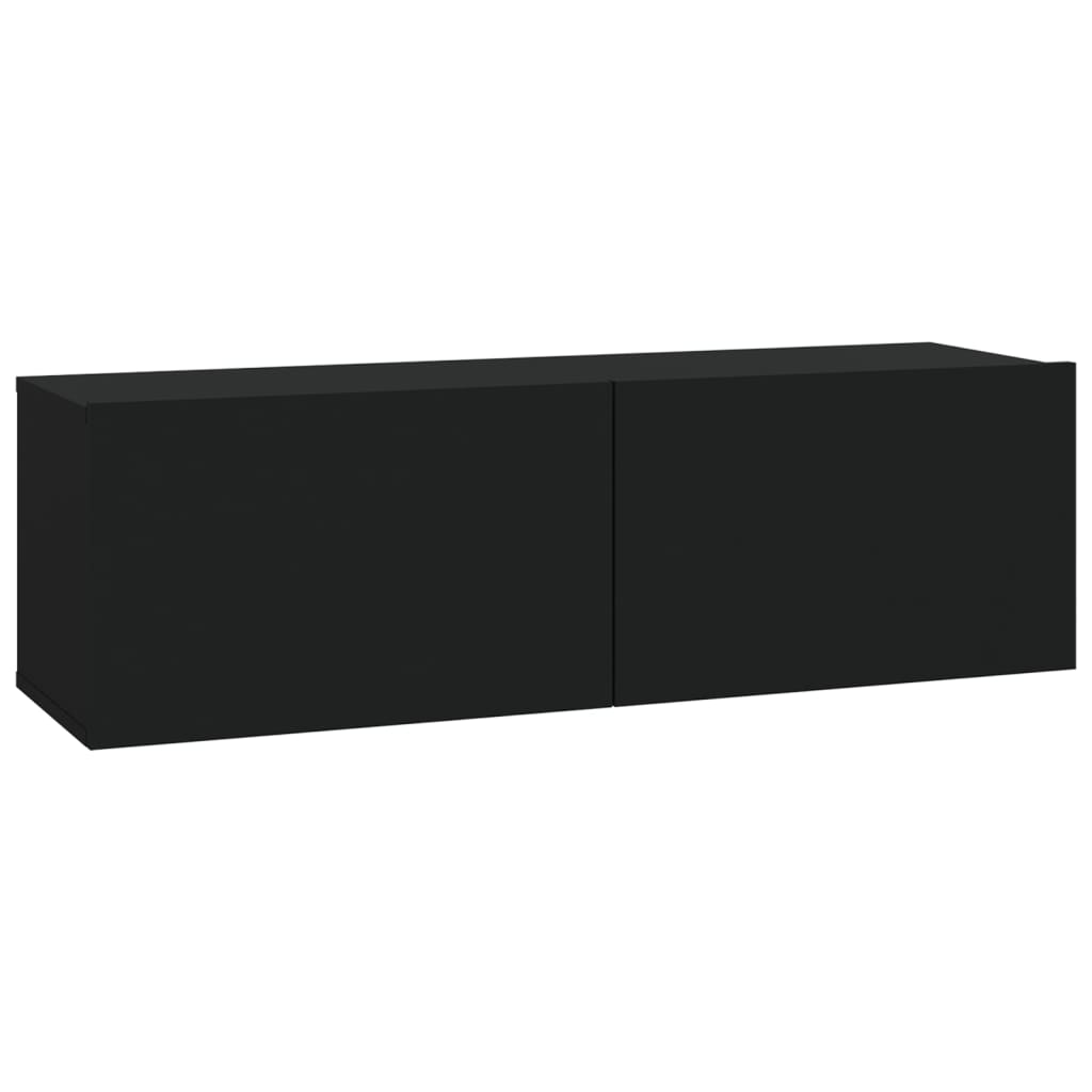 vidaXL 4-tlg. TV-Schrank-Set Schwarz Holzwerkstoff