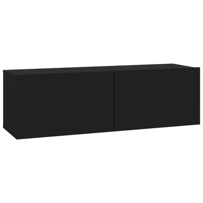 vidaXL 4-tlg. TV-Schrank-Set Schwarz Holzwerkstoff