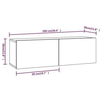 vidaXL 4-tlg. TV-Schrank-Set Schwarz Holzwerkstoff