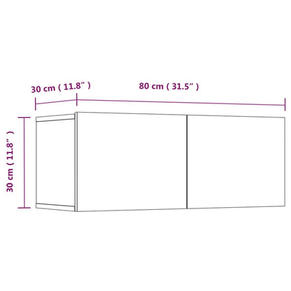 vidaXL 4-tlg. TV-Schrank-Set Schwarz Holzwerkstoff