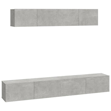 vidaXL Meuble TV 4 pcs Gris béton Aggloméré