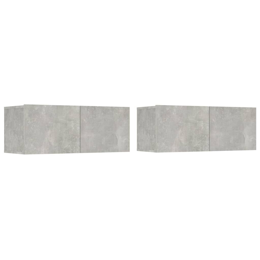 vidaXL Meuble TV 4 pcs Gris béton Aggloméré