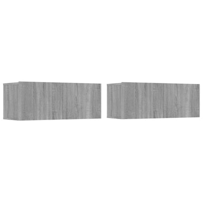 vidaXL Meuble TV, 4 pcs, Gris sonoma, Bois d'ingénierie