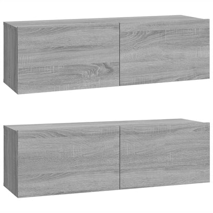 vidaXL Meuble TV, 4 pcs, Gris sonoma, Bois d'ingénierie