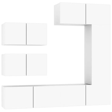 vidaXL Ensemble de 6 meubles TV blanc en bois d'ingénierie