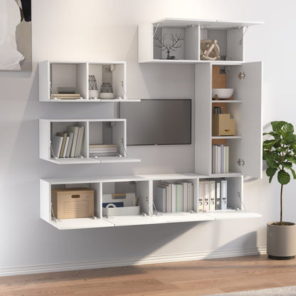 vidaXL Ensemble de 6 meubles TV blanc en bois d'ingénierie