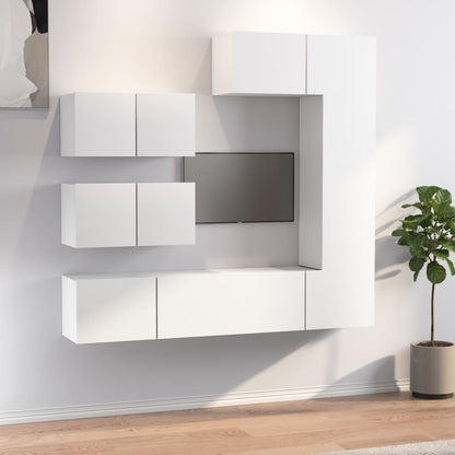 vidaXL Ensemble de 6 meubles TV blanc en bois d'ingénierie