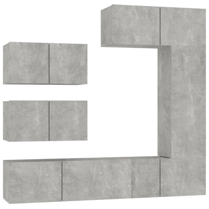 vidaXL Ensemble de 6 meubles TV gris béton, bois d'ingénierie