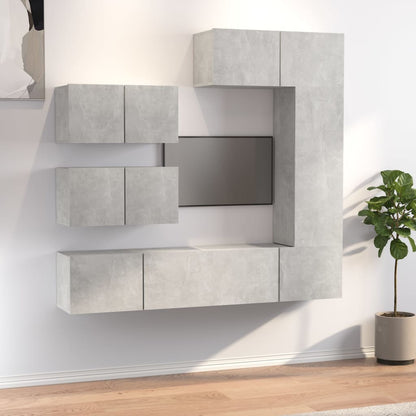 vidaXL Ensemble de 6 meubles TV gris béton, bois d'ingénierie