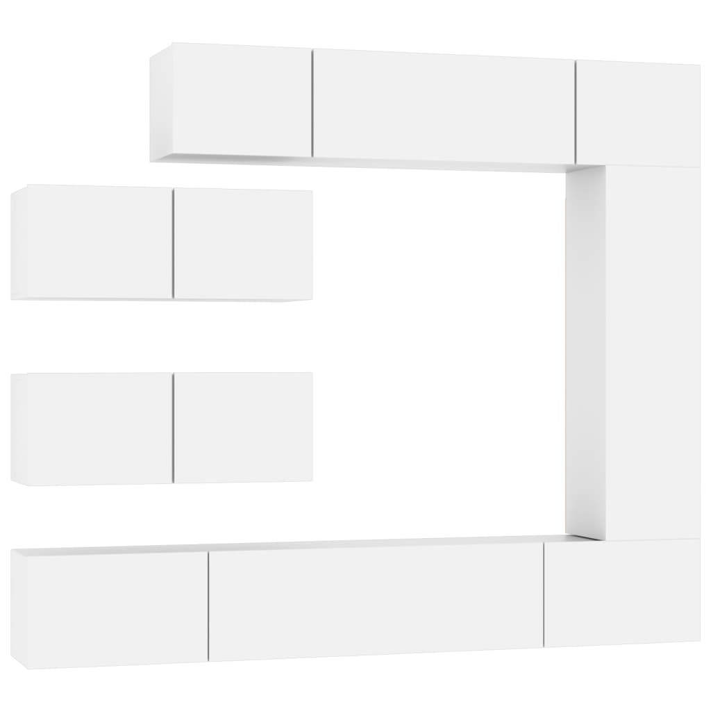 vidaXL Ensemble de 7 meubles TV blanc en bois d'ingénierie