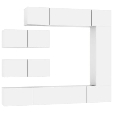vidaXL Ensemble de 7 meubles TV blanc en bois d'ingénierie