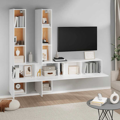 Meuble TV mural vidaXL Blanc Bois d'ingénierie