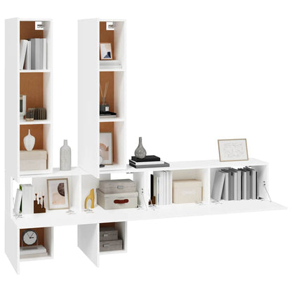 Meuble TV mural vidaXL Blanc Bois d'ingénierie