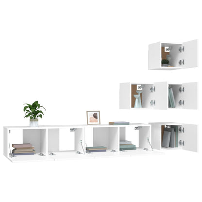Meuble TV mural vidaXL Blanc Bois d'ingénierie