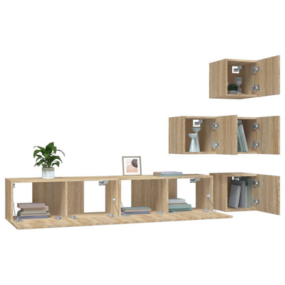 Meuble TV mural vidaXL chêne Sonoma en bois d'ingénierie