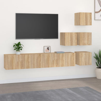 Meuble TV mural vidaXL chêne Sonoma en bois d'ingénierie