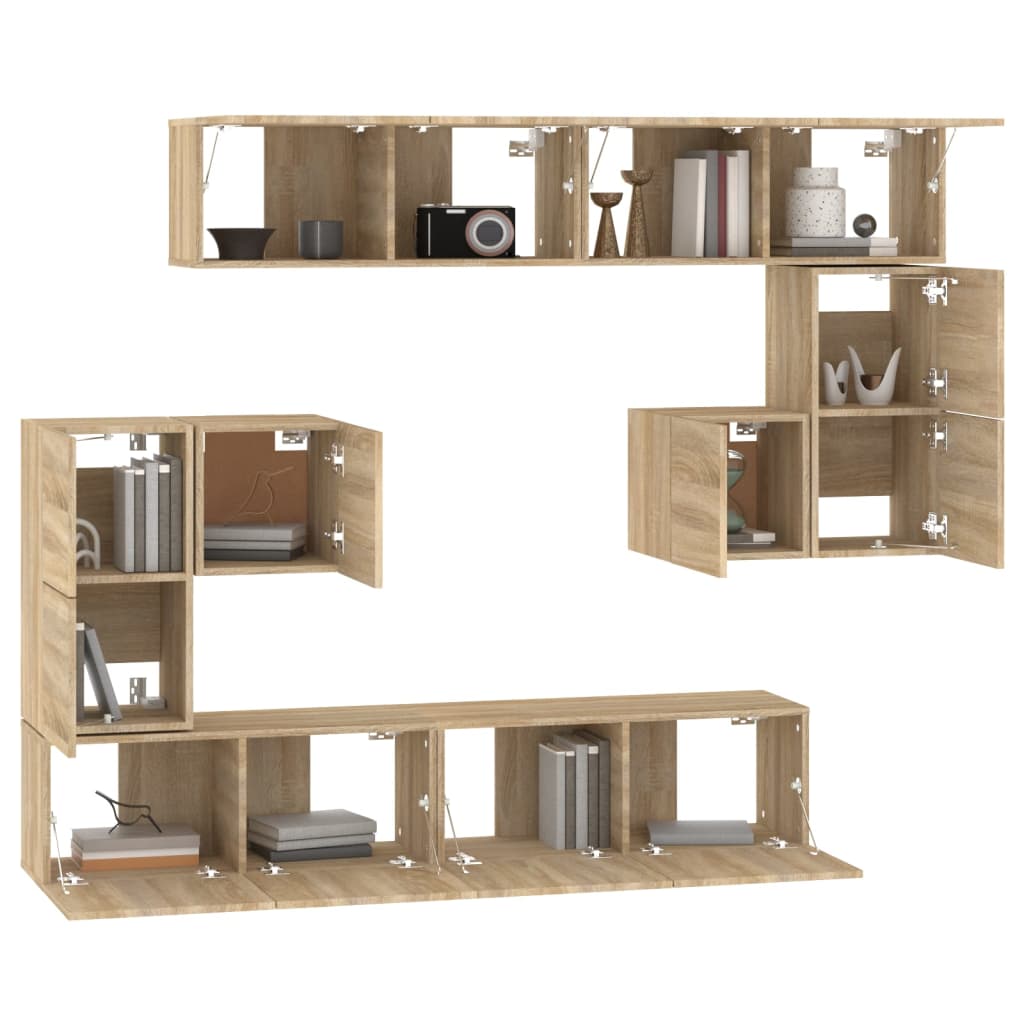Meuble TV mural vidaXL chêne Sonoma en bois d'ingénierie