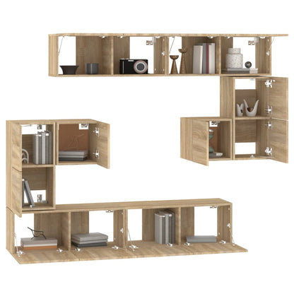 Meuble TV mural vidaXL chêne Sonoma en bois d'ingénierie
