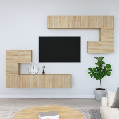 Meuble TV mural vidaXL chêne Sonoma en bois d'ingénierie