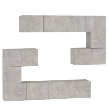 vidaXL Meuble TV mural gris béton en bois d'ingénierie