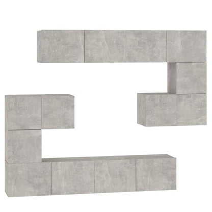 vidaXL Meuble TV mural gris béton en bois d'ingénierie