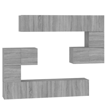 vidaXL Meuble TV mural gris Sonoma en bois d'ingénierie