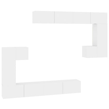Meuble TV mural vidaXL Blanc Bois d'ingénierie