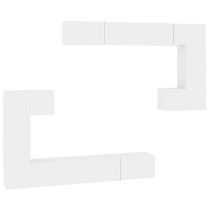 Meuble TV mural vidaXL Blanc Bois d'ingénierie