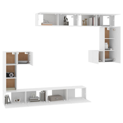 Meuble TV mural vidaXL Blanc Bois d'ingénierie
