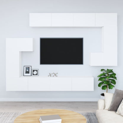 Meuble TV mural vidaXL Blanc Bois d'ingénierie