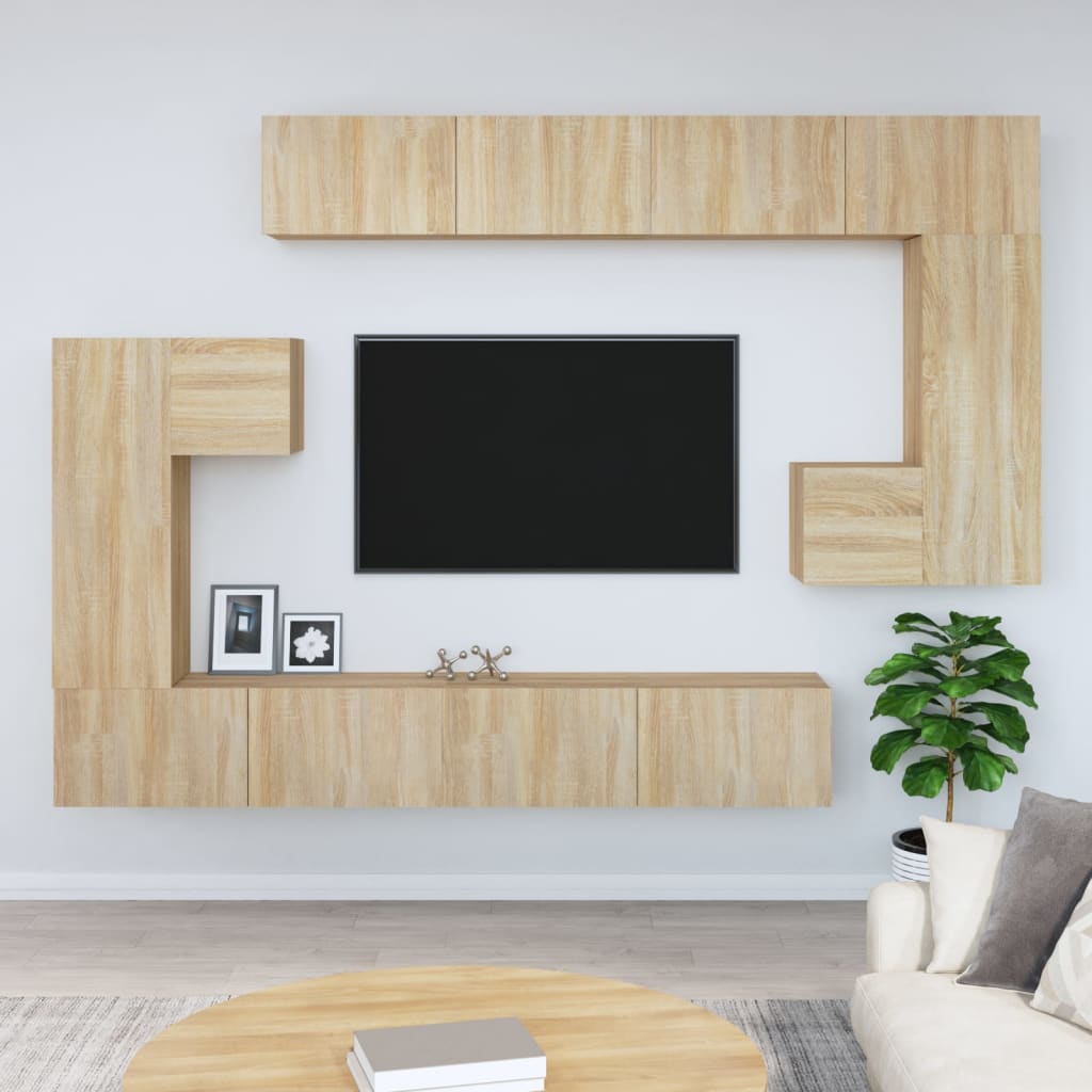 Meuble TV mural vidaXL chêne Sonoma en bois d'ingénierie