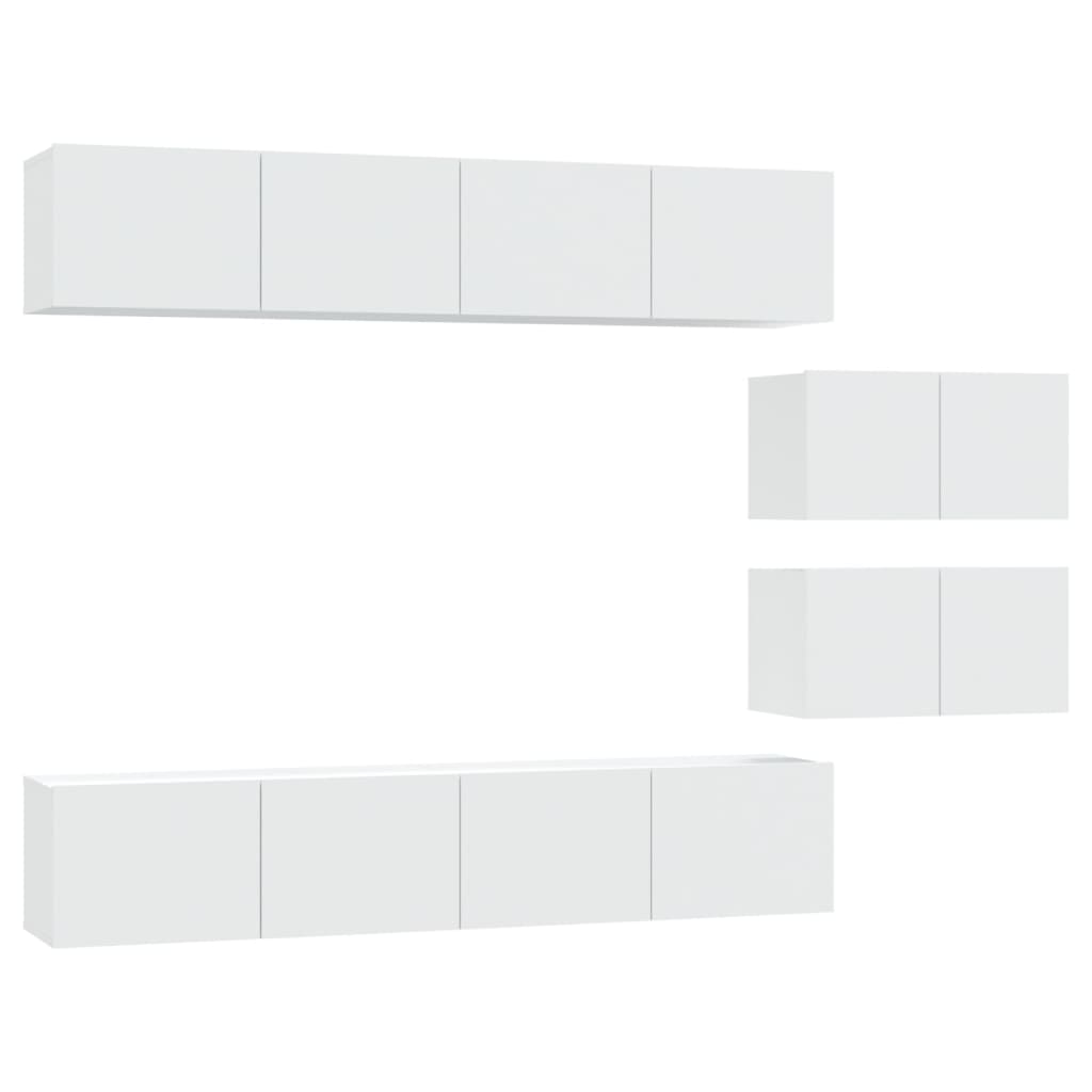 vidaXL Ensemble de 6 meubles TV blanc en bois d'ingénierie