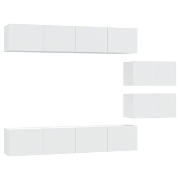 vidaXL Ensemble de 6 meubles TV blanc en bois d'ingénierie