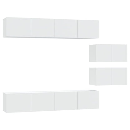 vidaXL Ensemble de 6 meubles TV blanc en bois d'ingénierie