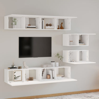 vidaXL Ensemble de 6 meubles TV blanc en bois d'ingénierie