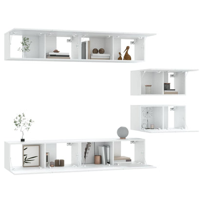 vidaXL Ensemble de 6 meubles TV blanc en bois d'ingénierie