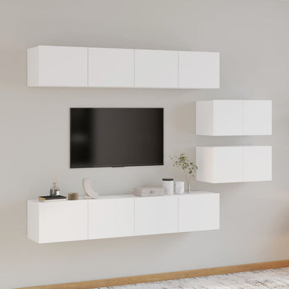 vidaXL Ensemble de 6 meubles TV blanc en bois d'ingénierie