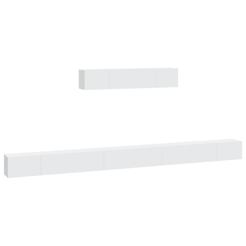 vidaXL Meuble TV 6 pièces blanc en bois d'ingénierie